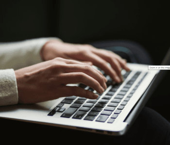 Person using laptop photo