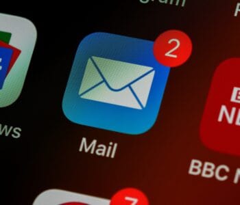 closeup of mail app icon on phone